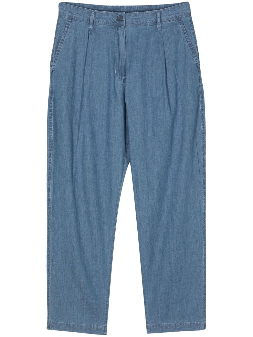 chambray tapered trousers - 1