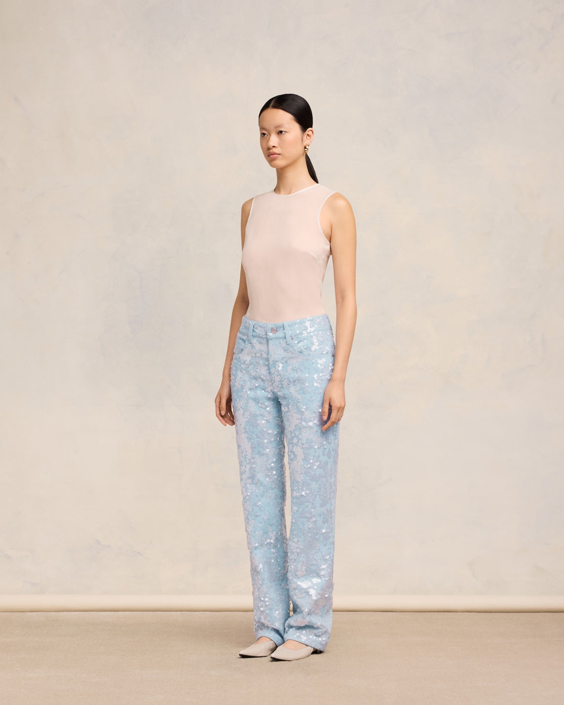 EMBROIDERED STRAIGHT FIT JEANS - 6
