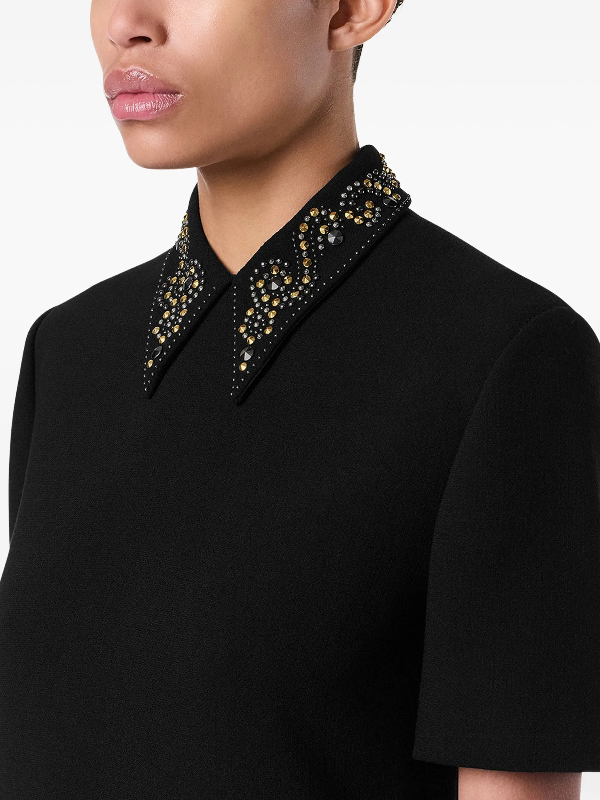 embellished-collar mini dress - 5
