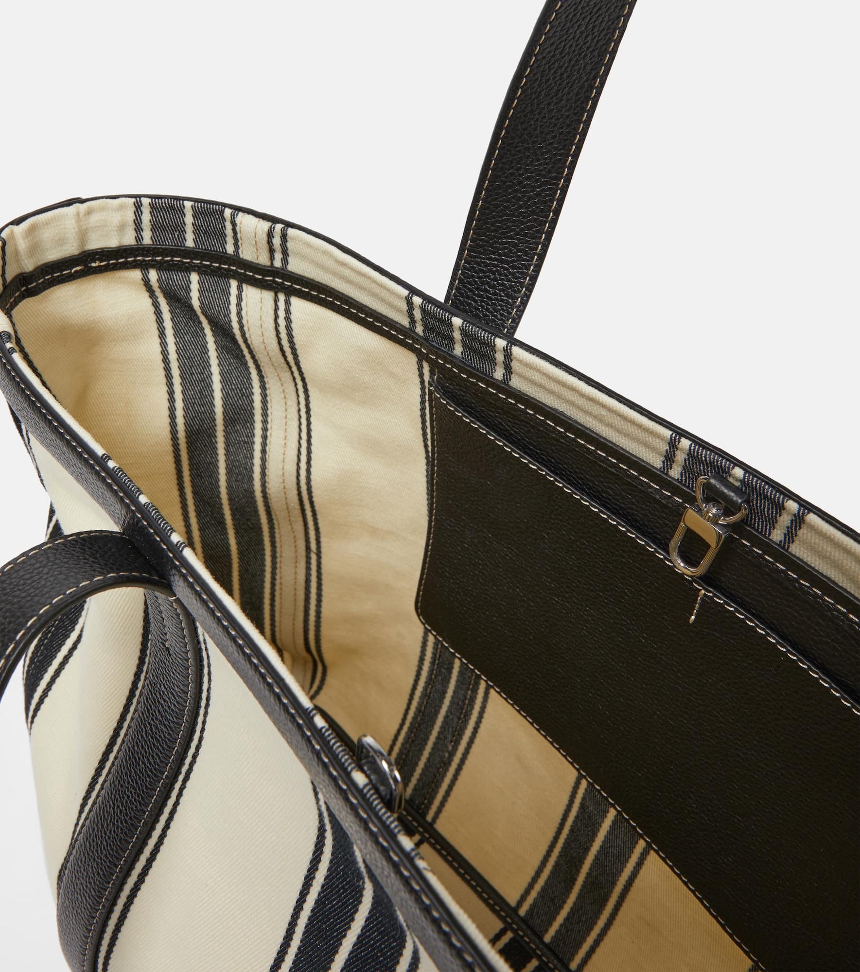 Striped jacquard canvas tote bag - 3