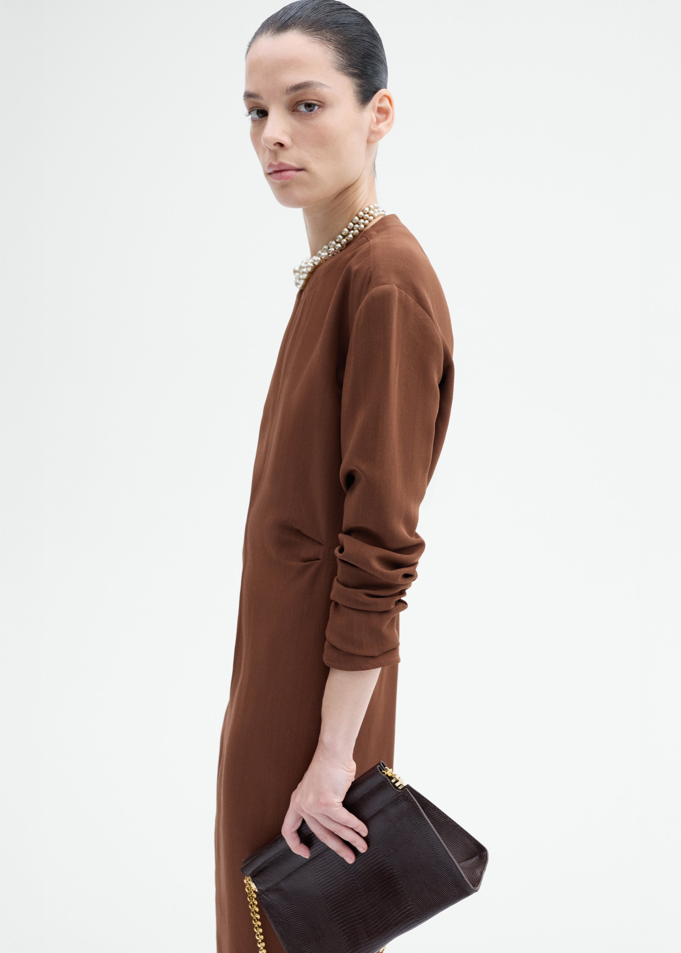 Keyhole Dress in Viscose Wool - 6