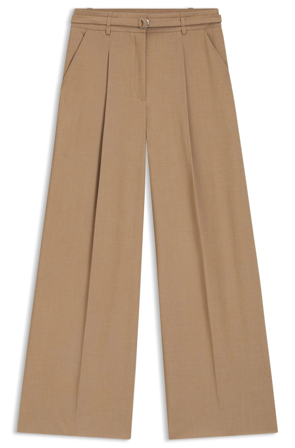 BUCKLED-BELT TROUSERS WITH PLEAT FRONT - 1