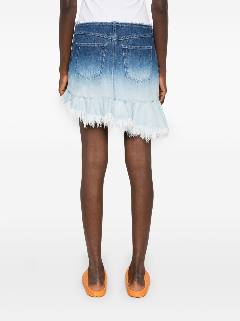 ombré mini denim skirt - 4