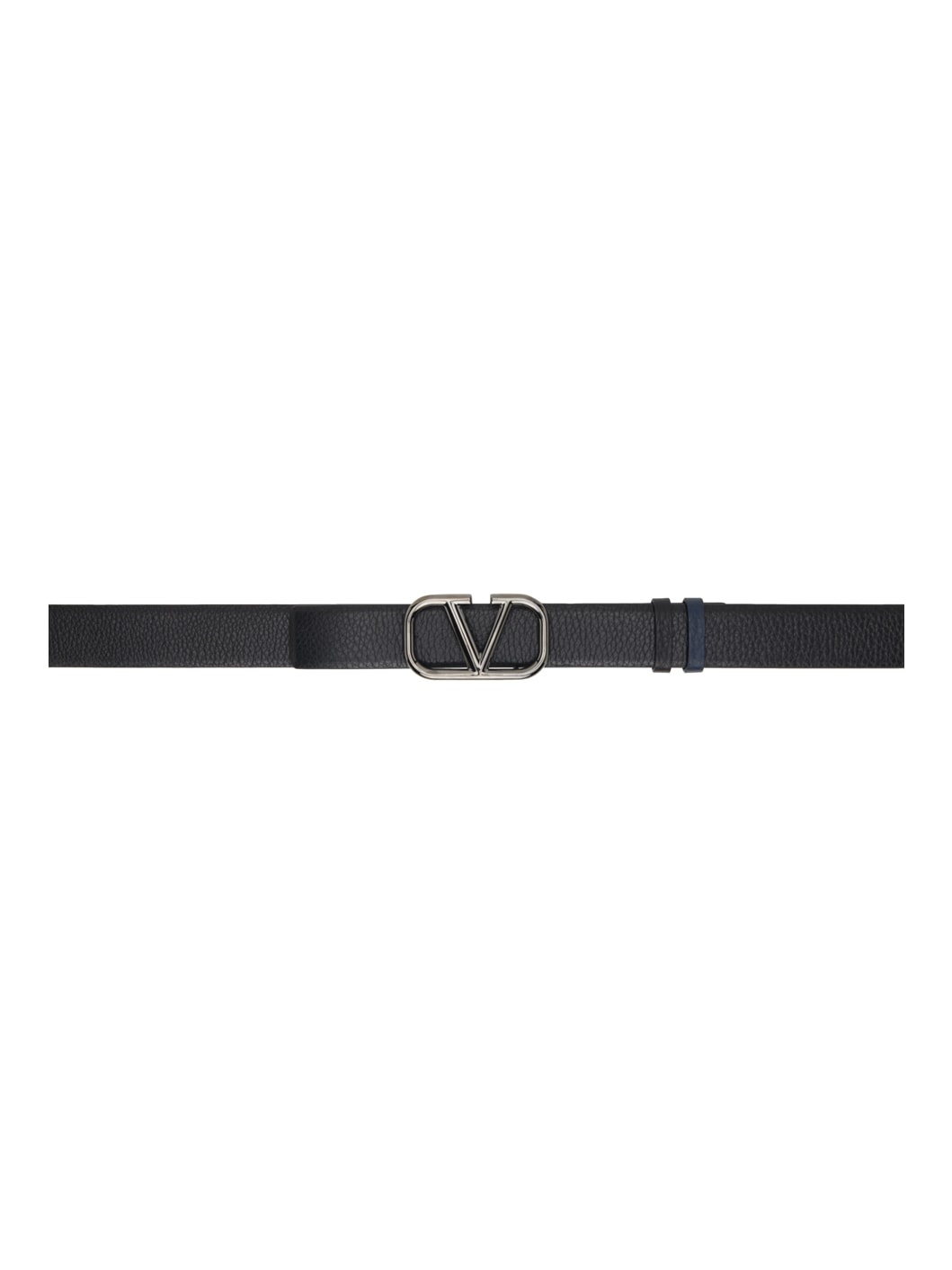 Black & Navy VLogo Signature Reversible Belt - 1