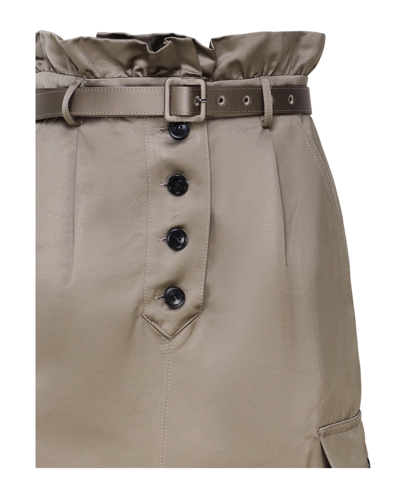 Cargo Skirt In Satin - 2