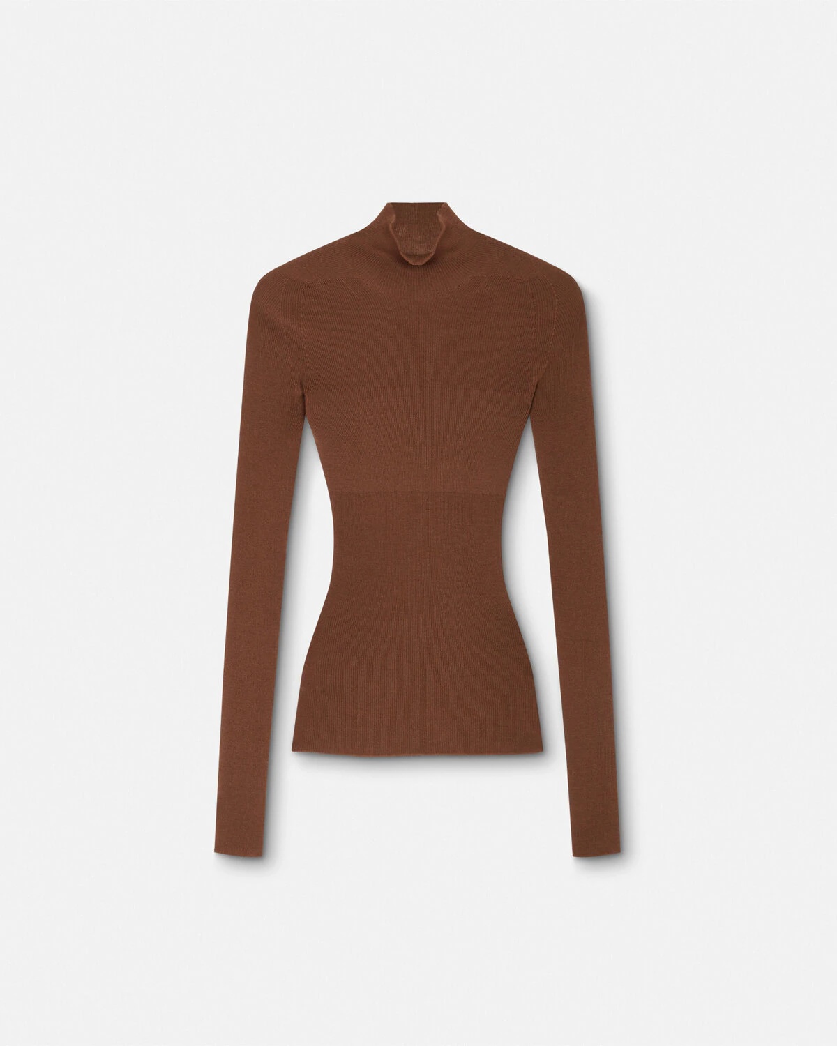 Merino Wool Fitted Ribbed Knit Top - 1