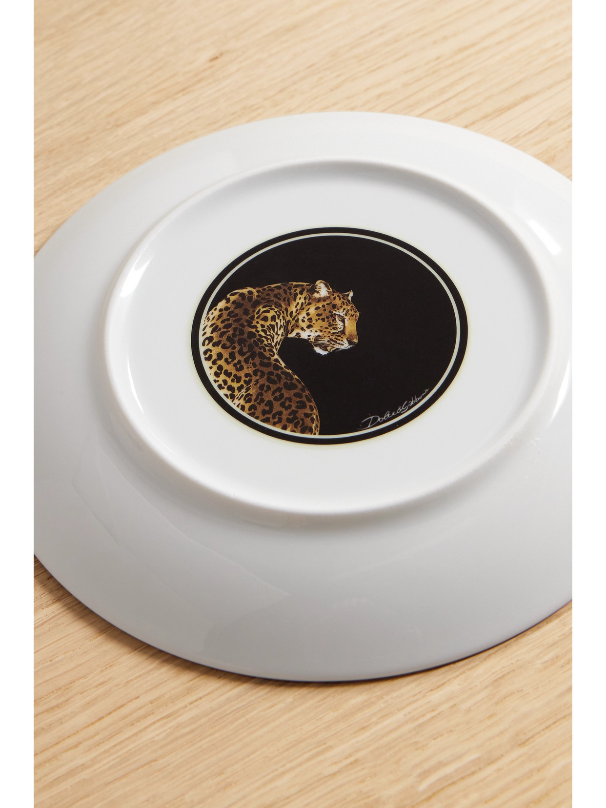 Set Of Two Leopard-print Porcelain Dinner Plates - 3
