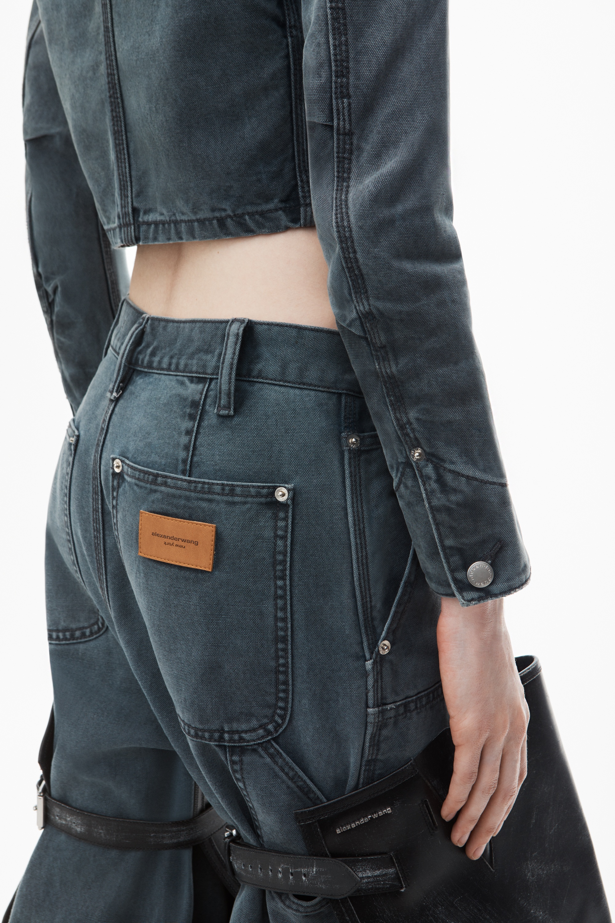 shrunken workwear jacket in denim - 6