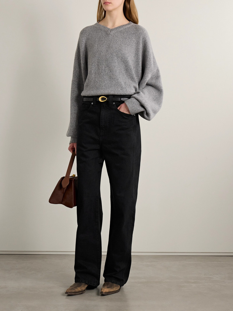 KHAITE Bonnie mid-rise 남자 친구 청바지 검정 outlook