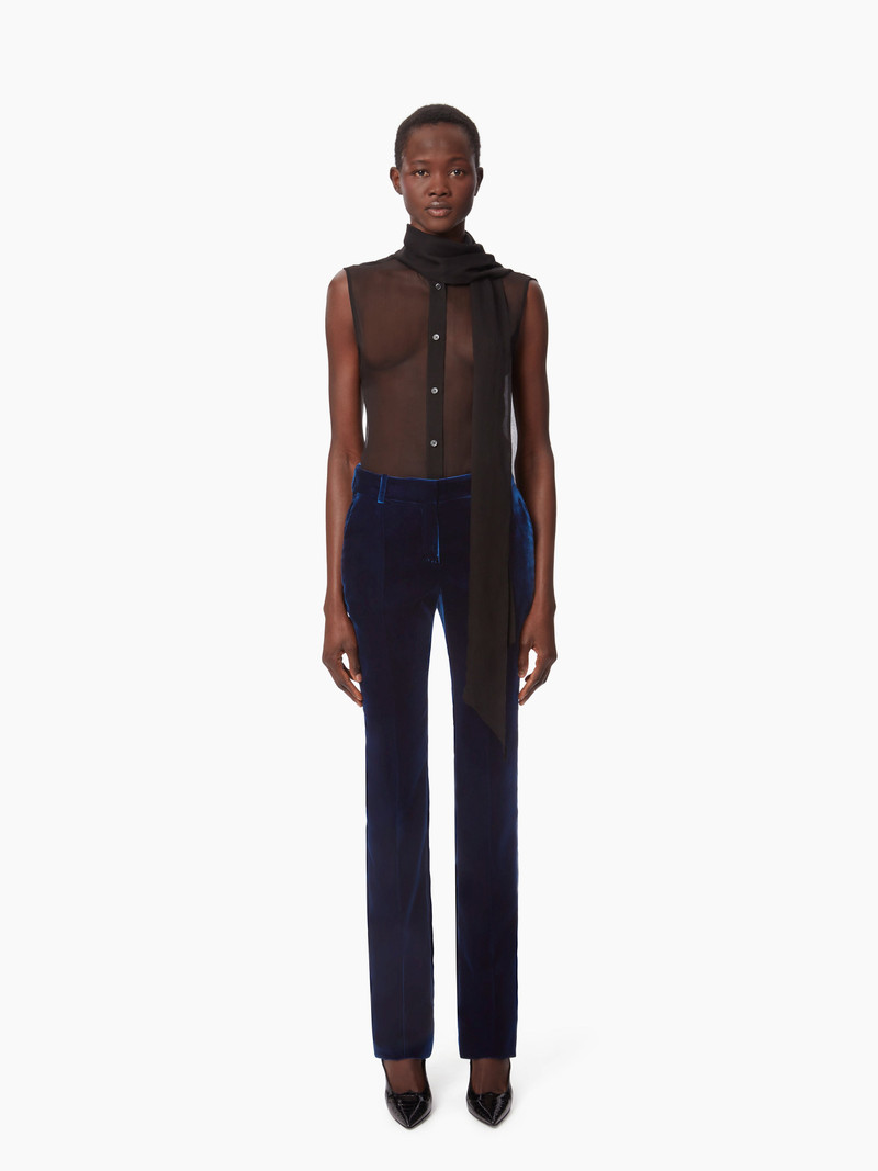 FLUID VELVET STRAIGHT PANTS 1