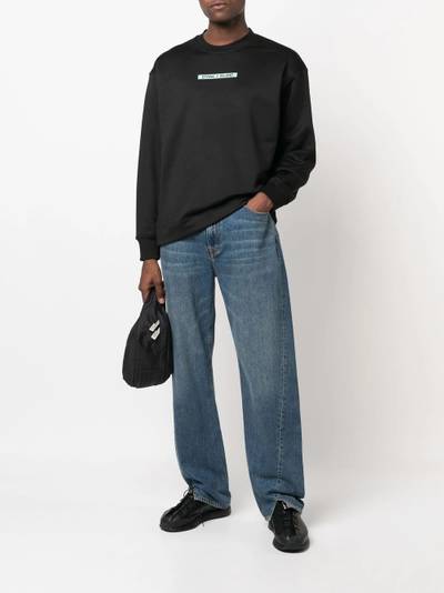 Stone Island logo-print crew neck sweatshirt outlook