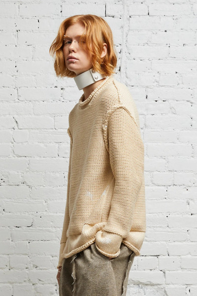 R13 ROLLED EDGE BOXY SWEATER - NATURAL outlook