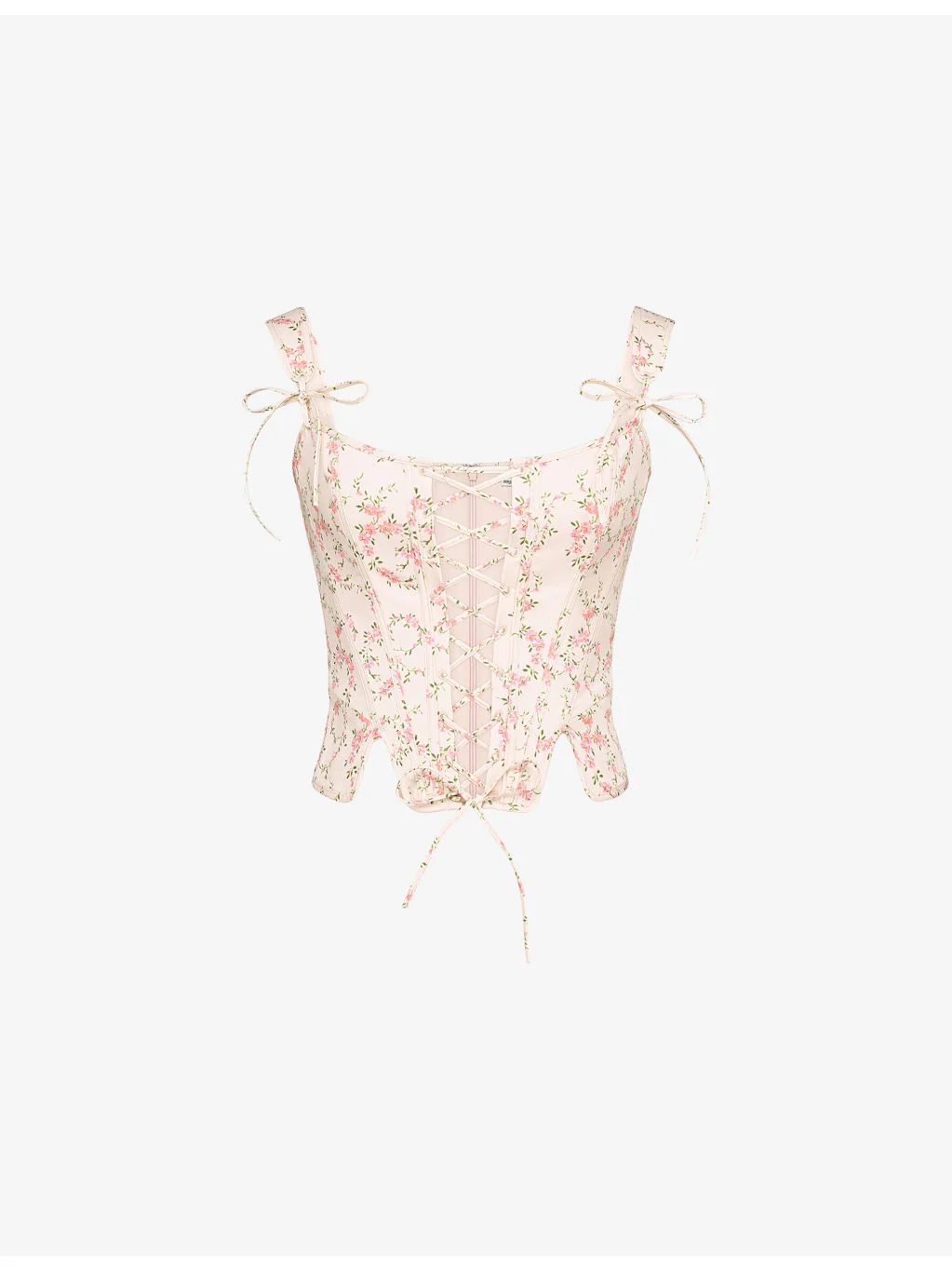 Callie Lace-Up Stretch-Cotton Corset Top - 1