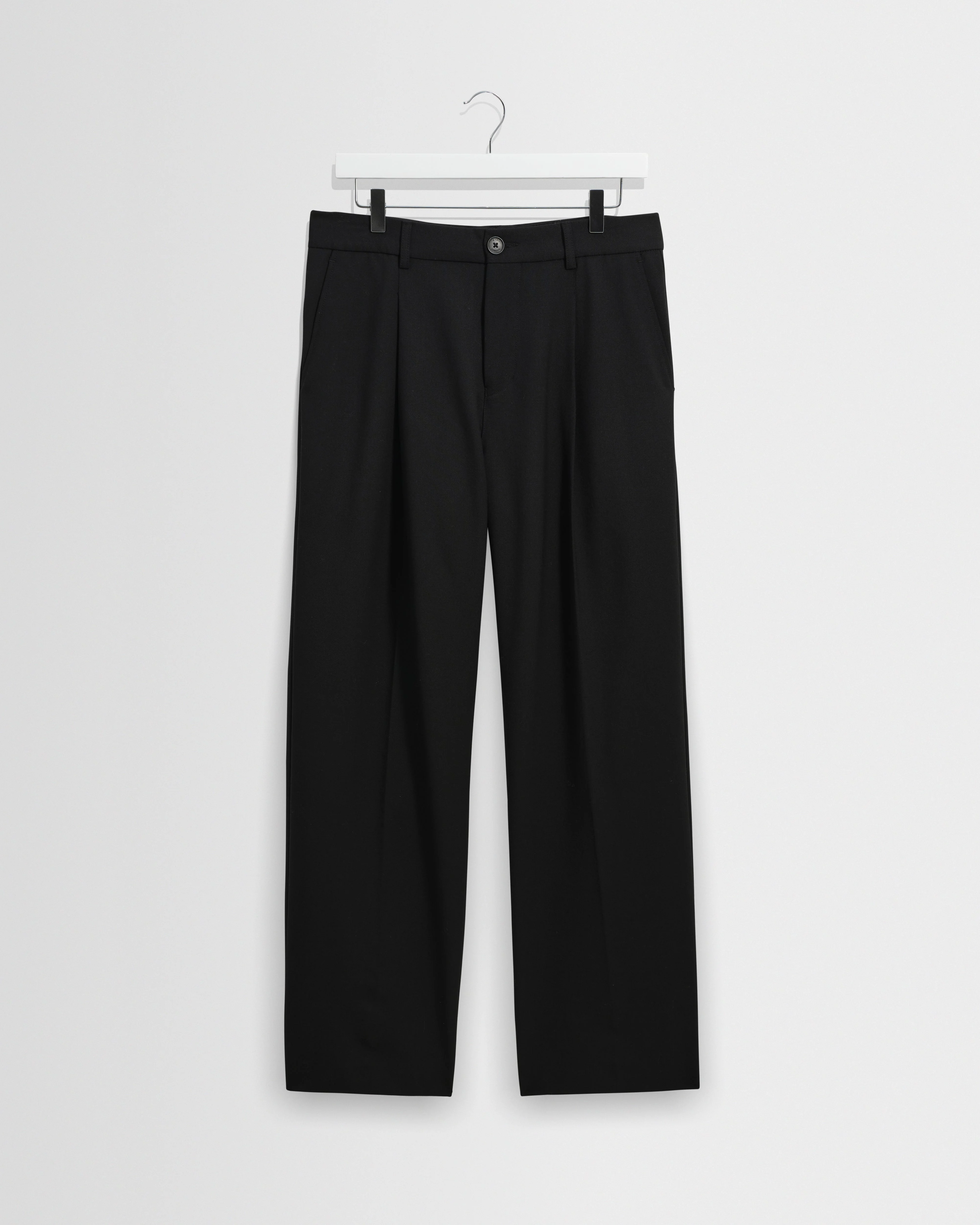 Piper - Black Wool Blend Twill Trouser - 1