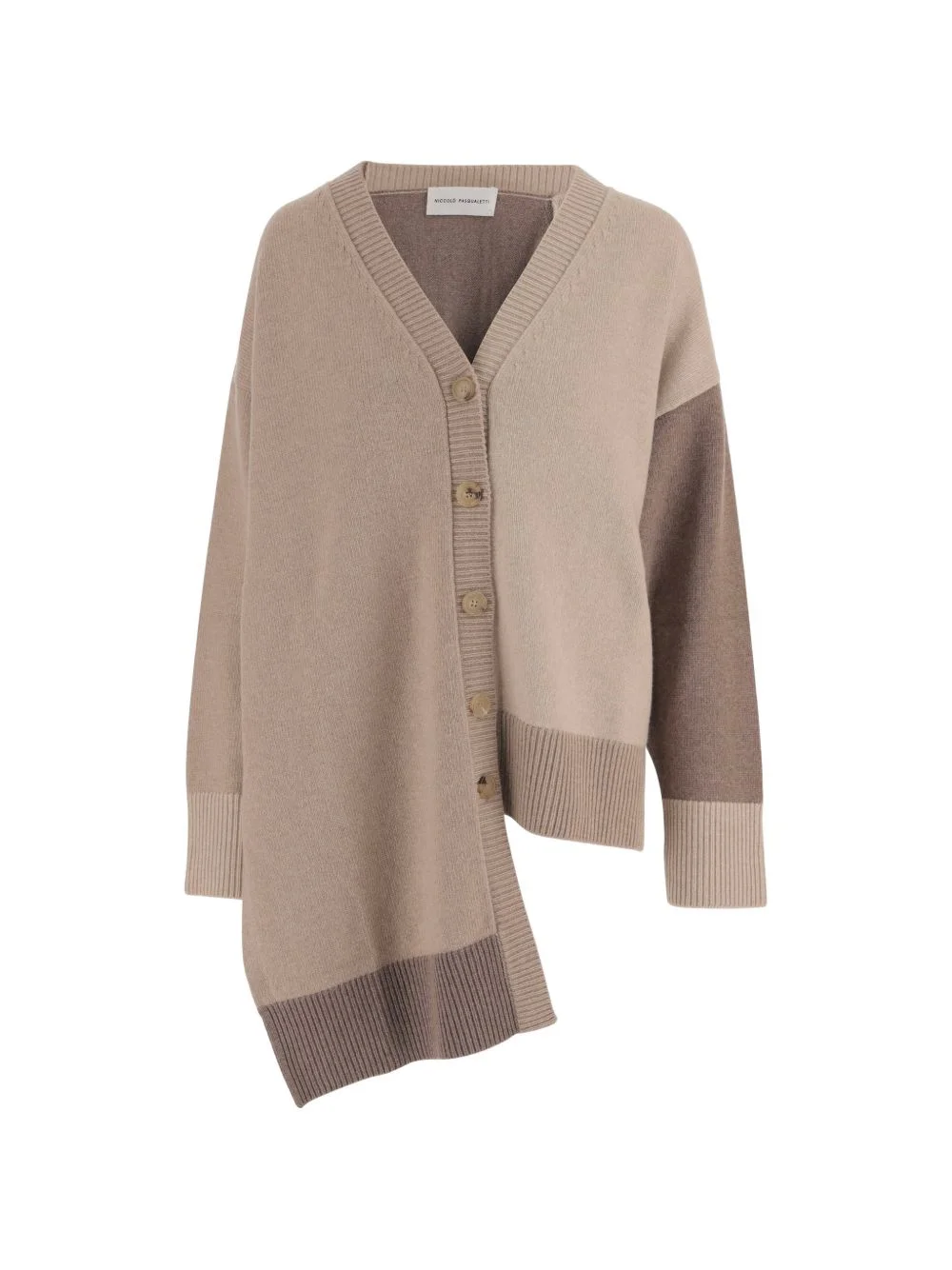 color-block asymmetrical cardigan - 1