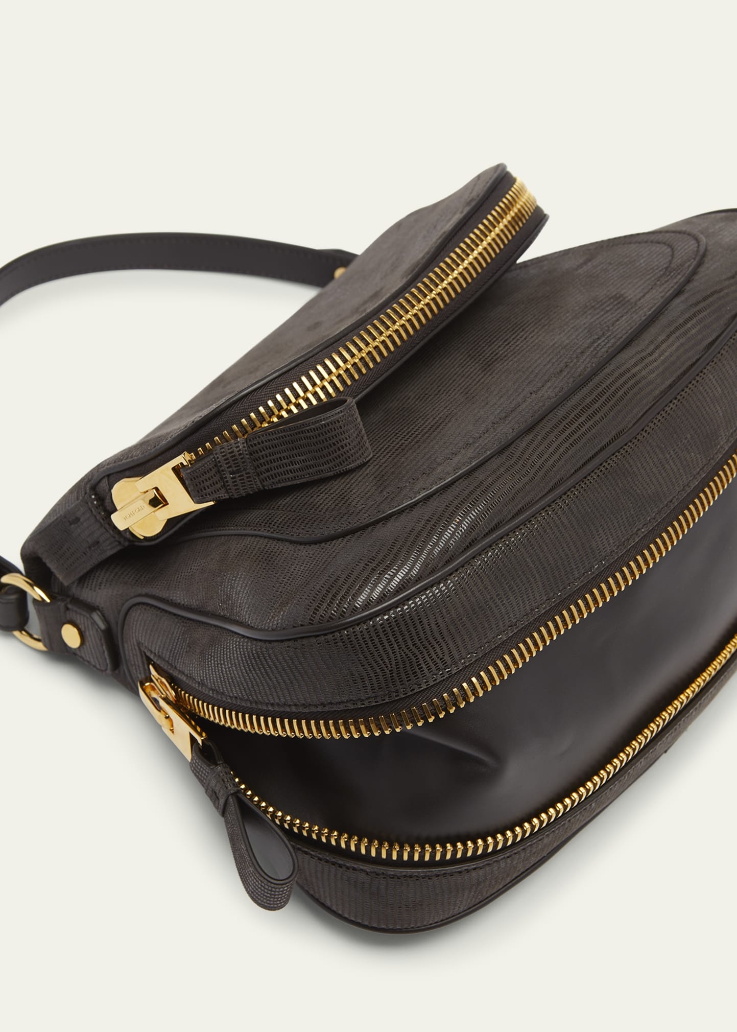 Jennifer Medium Shoulder Bag in Lizard-Embossed Leather - 5