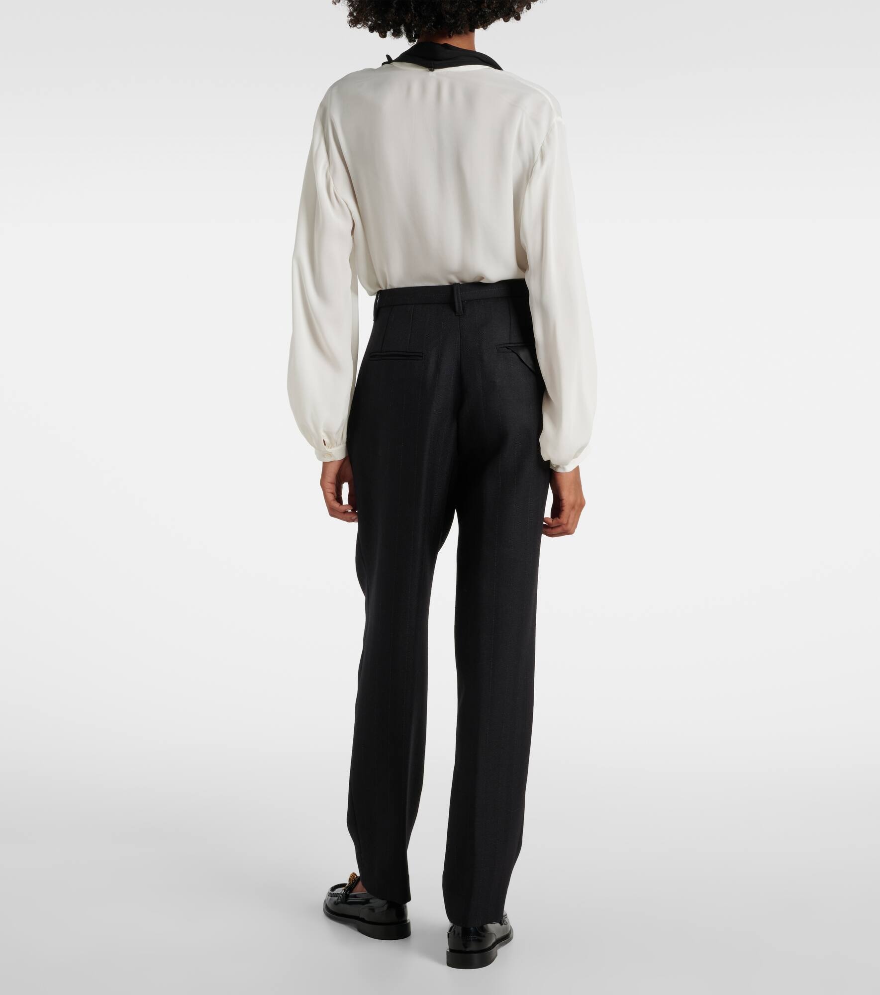 Modern Sophistication pinstripe wool pants - 3