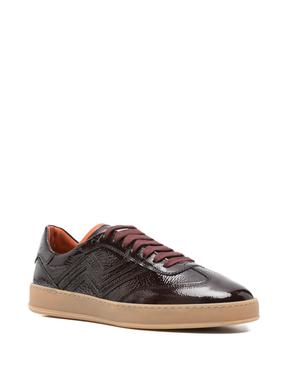 patent-leather zigzag sneakers - 2