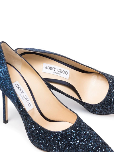 JIMMY CHOO Love 100mm glittered pumps outlook