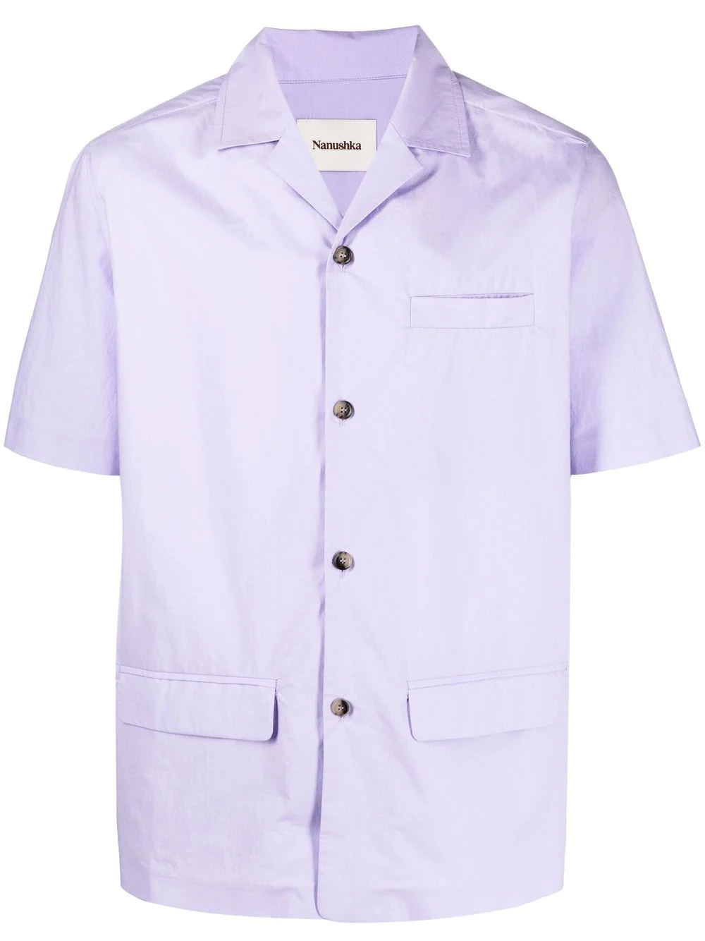 notched-collar cotton shirt - 1