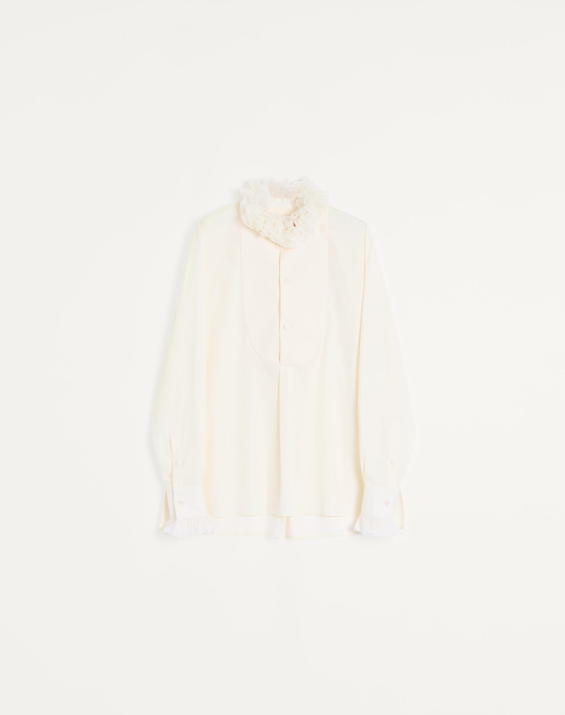 COTTON SHIRT WITH PLASTRON AND RUFFLES 1