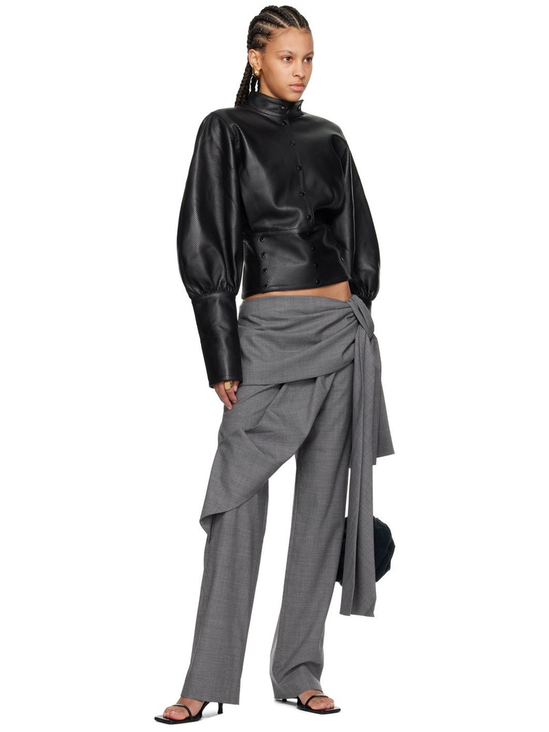 FIDAN NOVRUZOVA Black Elena Leather Jacket outlook