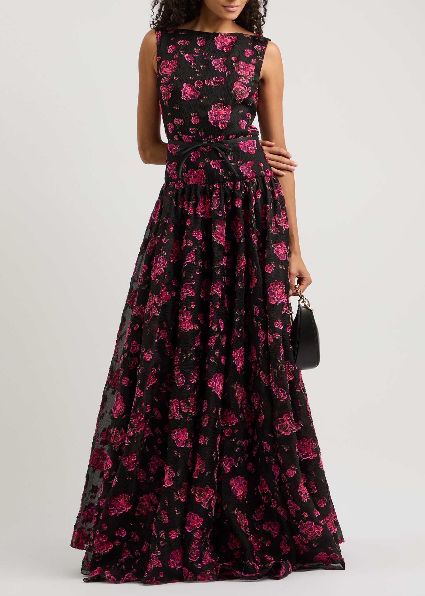 Floral-jacquard cloqué gown - 4