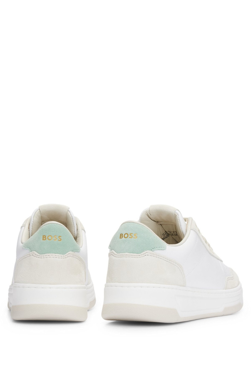 BRANDED LACE-UP TRAINERS IN LEATHER AND NUBUCK 6