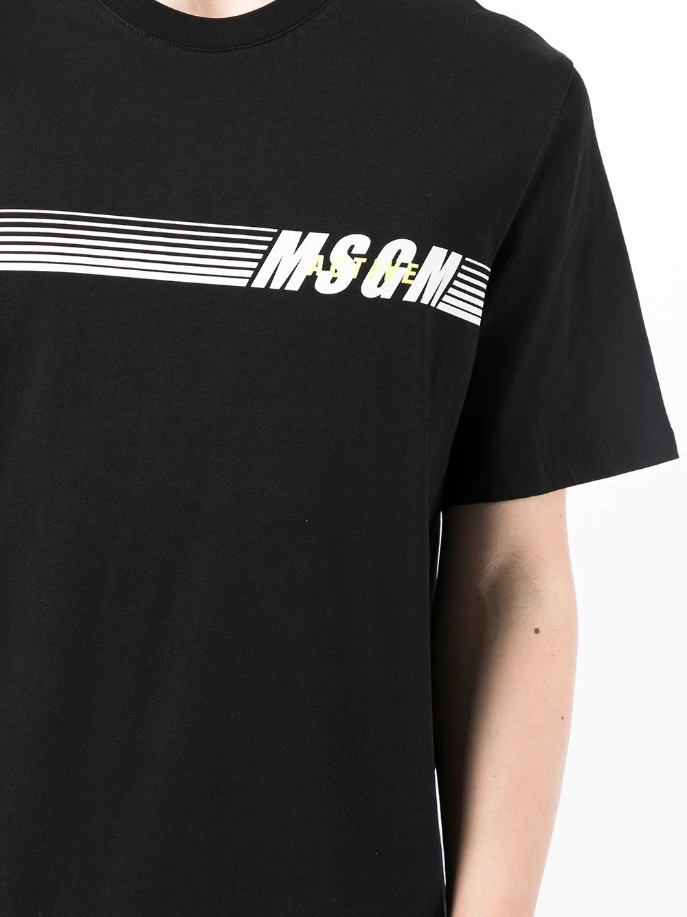 logo-stripe cotton T-shirt - 5