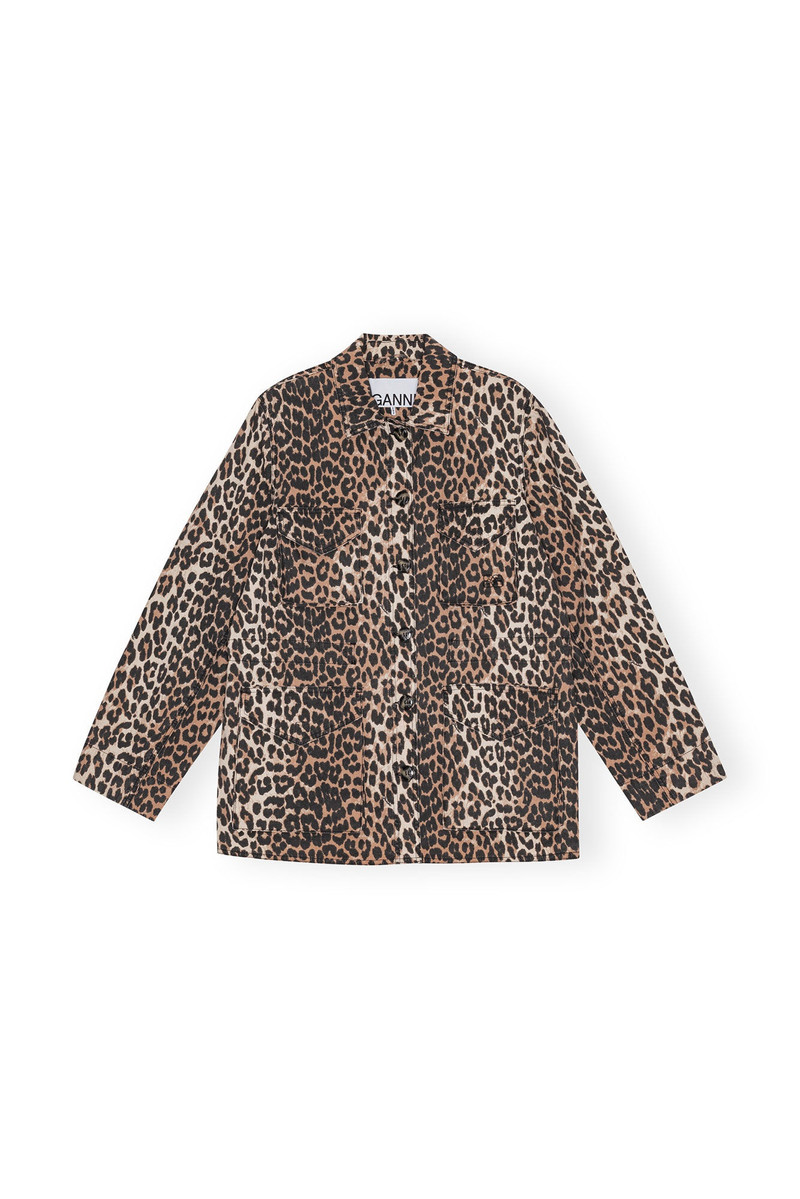 LEOPARD 코팅 CANVAS 재킷 - 1