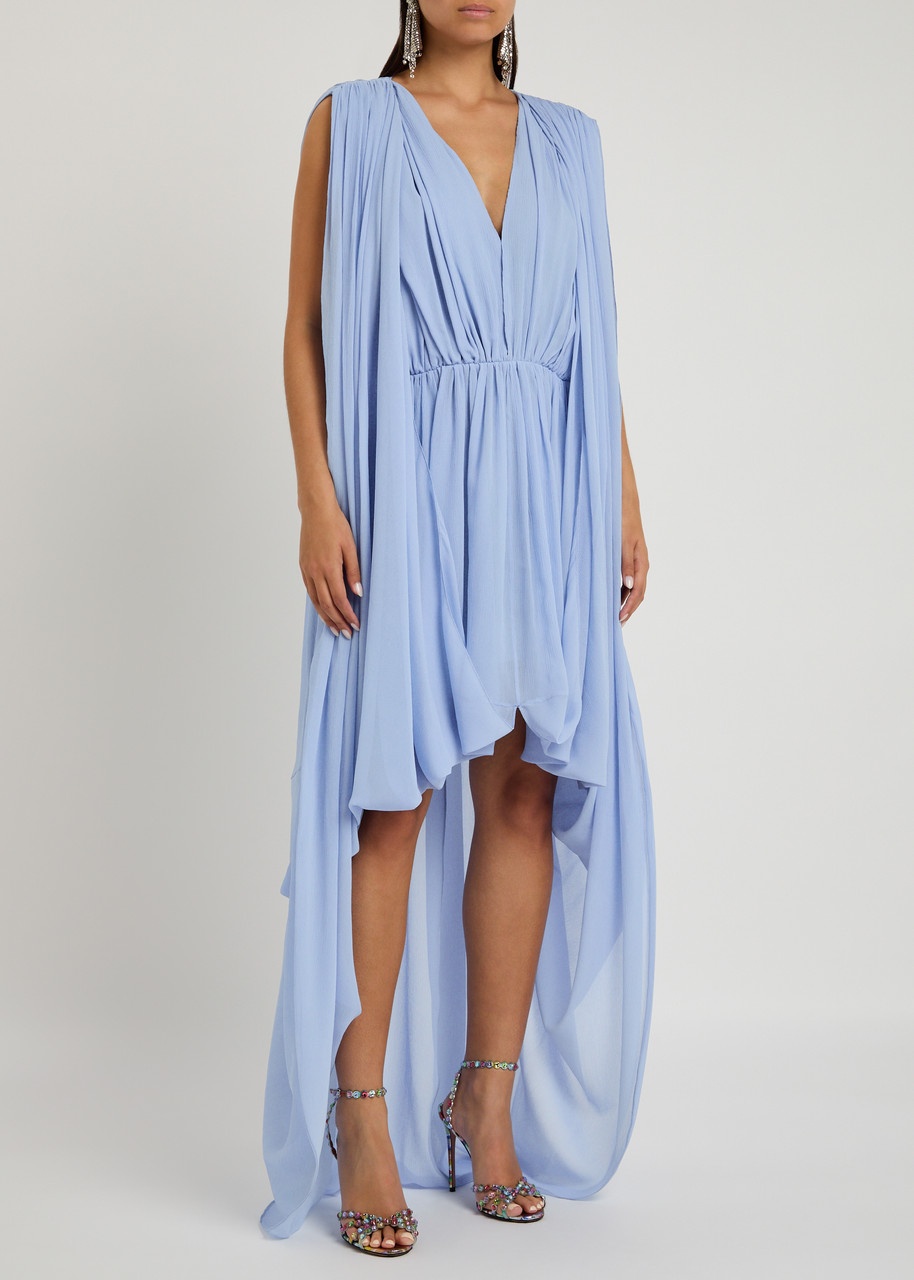 Stella Mccartney Creponne Draped Chiffon Mini Dress - 2