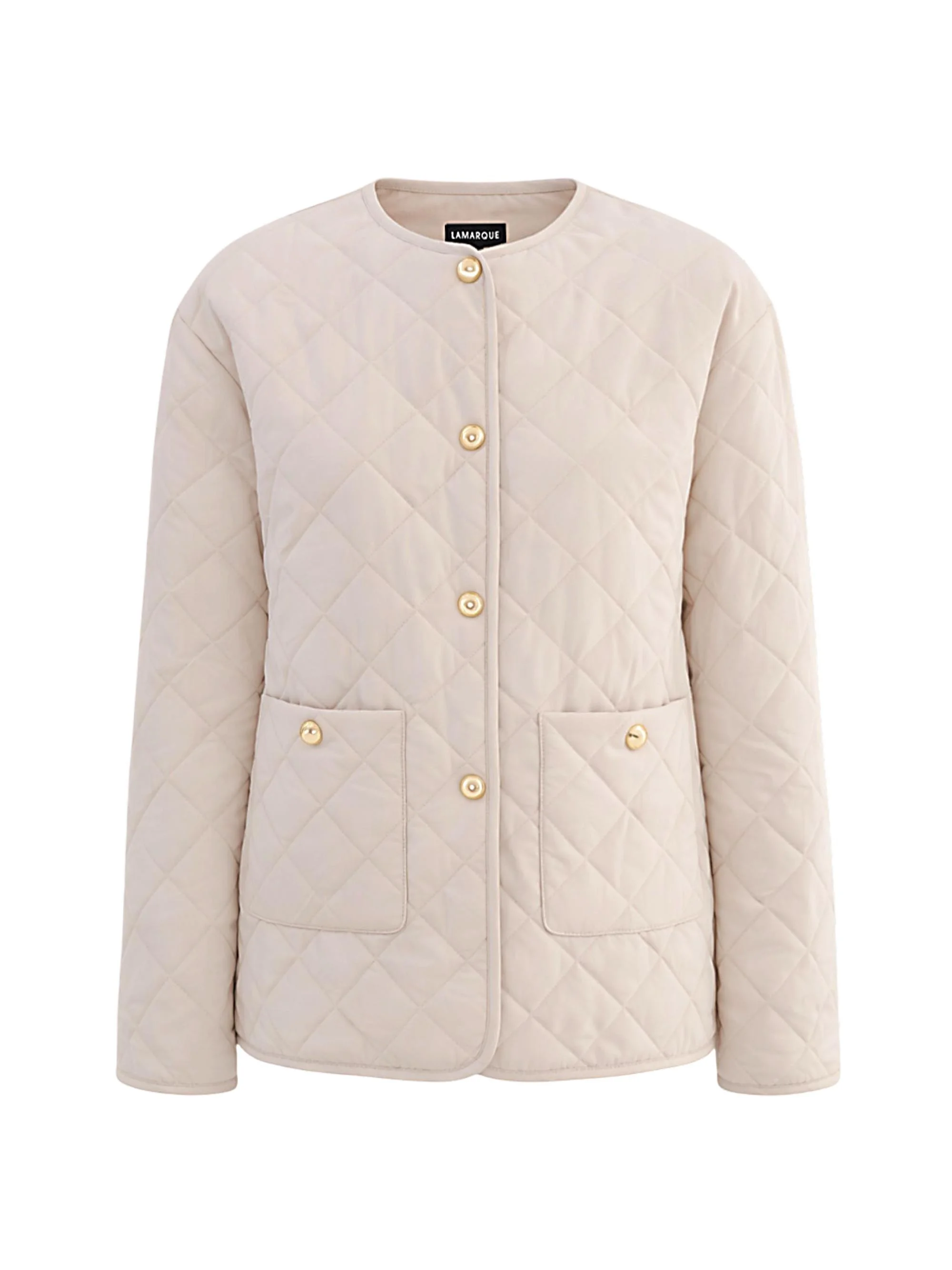 Women's Hera Quilted Collarless Jacket - Whisper White - 1