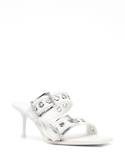 Alexander McQueen Punk double-buckle leather mules outlook