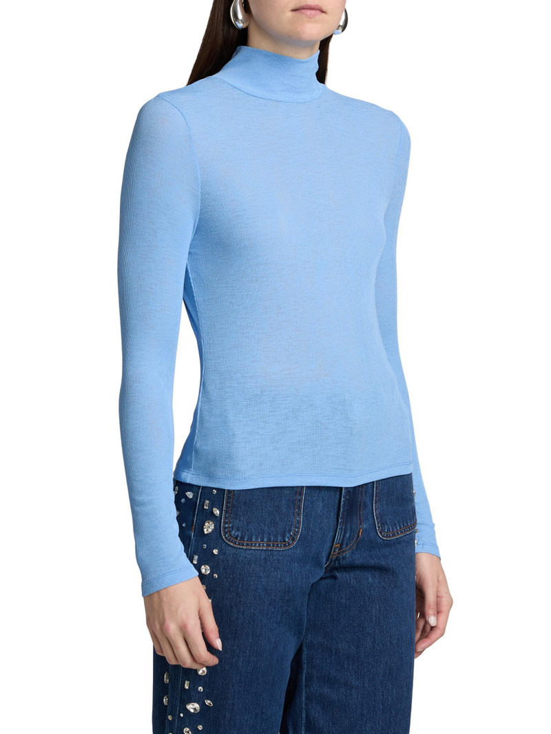 Women's Wyeth Rib-Knit Turtleneck Top - Blue Jasper 4