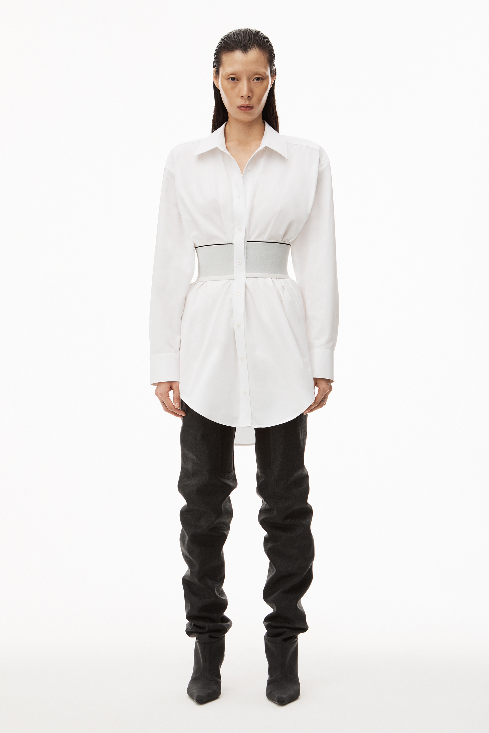 LOGO ELASTIC DRESS IN COTTON POPLIN - 2
