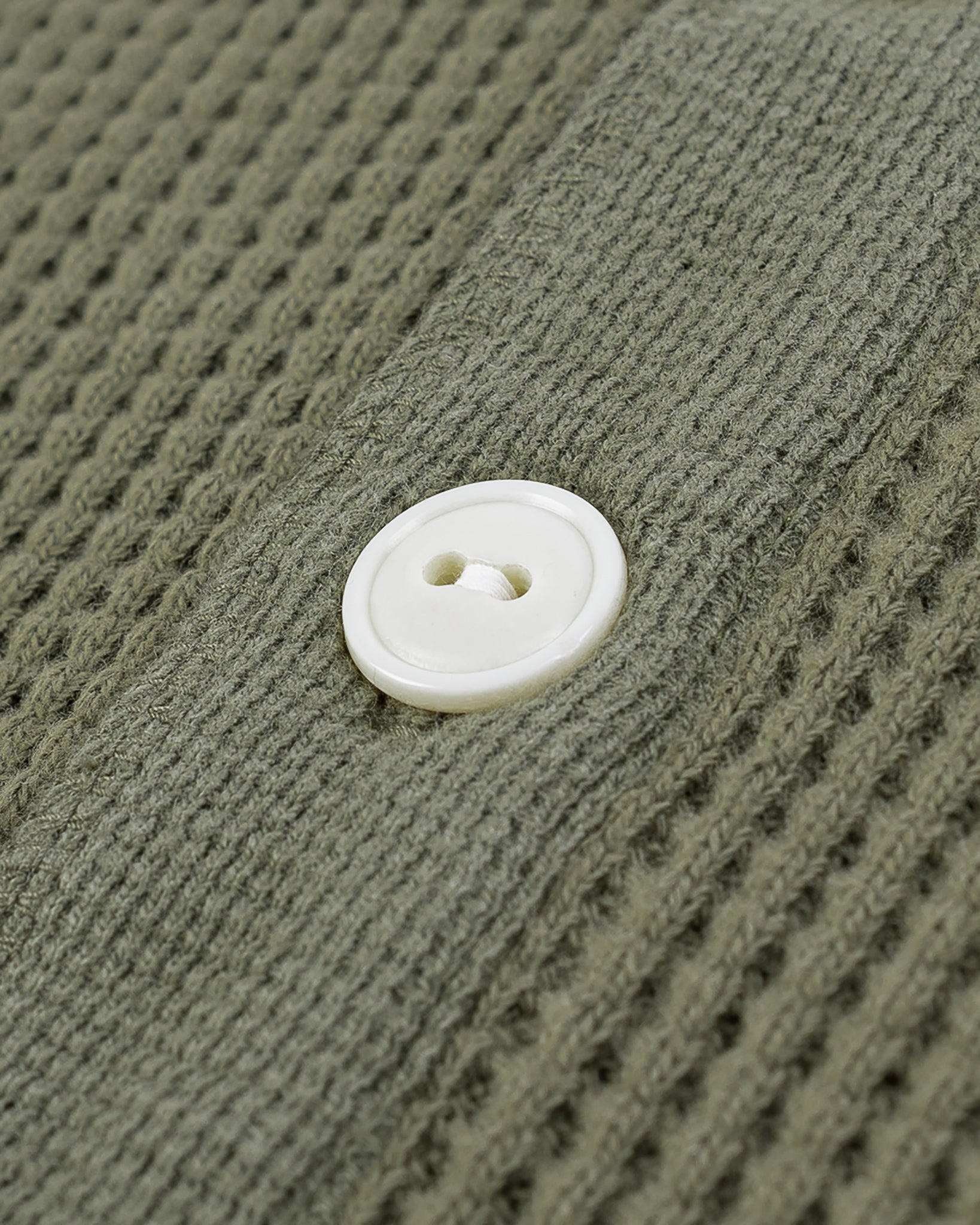 IHTL-1213-OLV Waffle Knit Long Sleeved Thermal Henley - Olive - 8