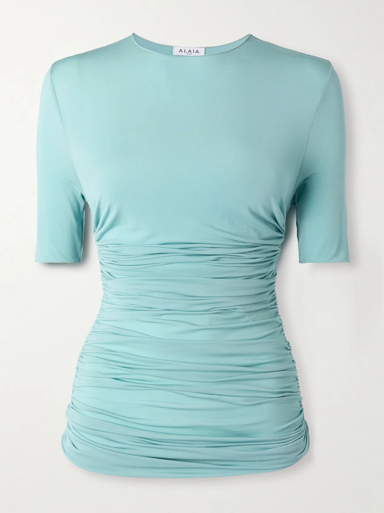 Ruched Stretch-jersey T-shirt - 1