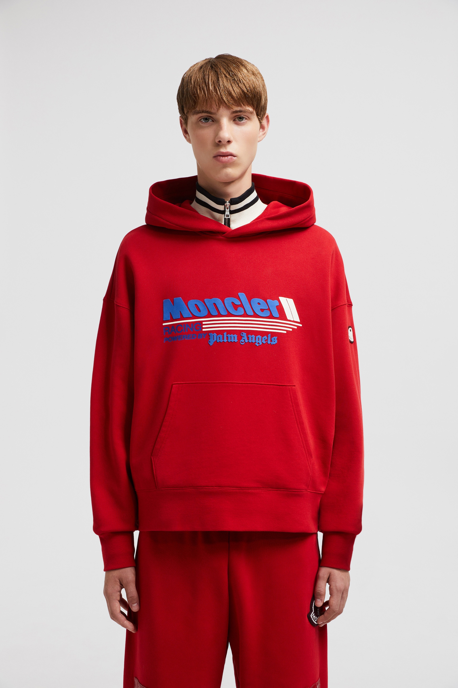 Moncler x Palm Angels Racing Logo Cotton Hoodie - 8