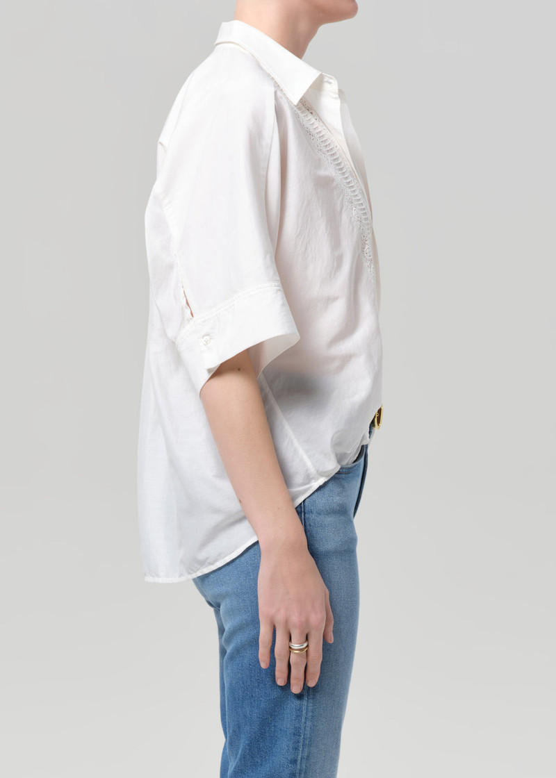 Claire Shirt With Lace In White 5