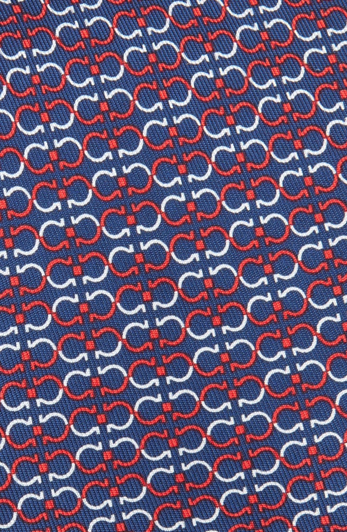 FERRAGAMO Zelig Gancini Print Silk Tie in Navy/Rosso at Nordstrom - 2