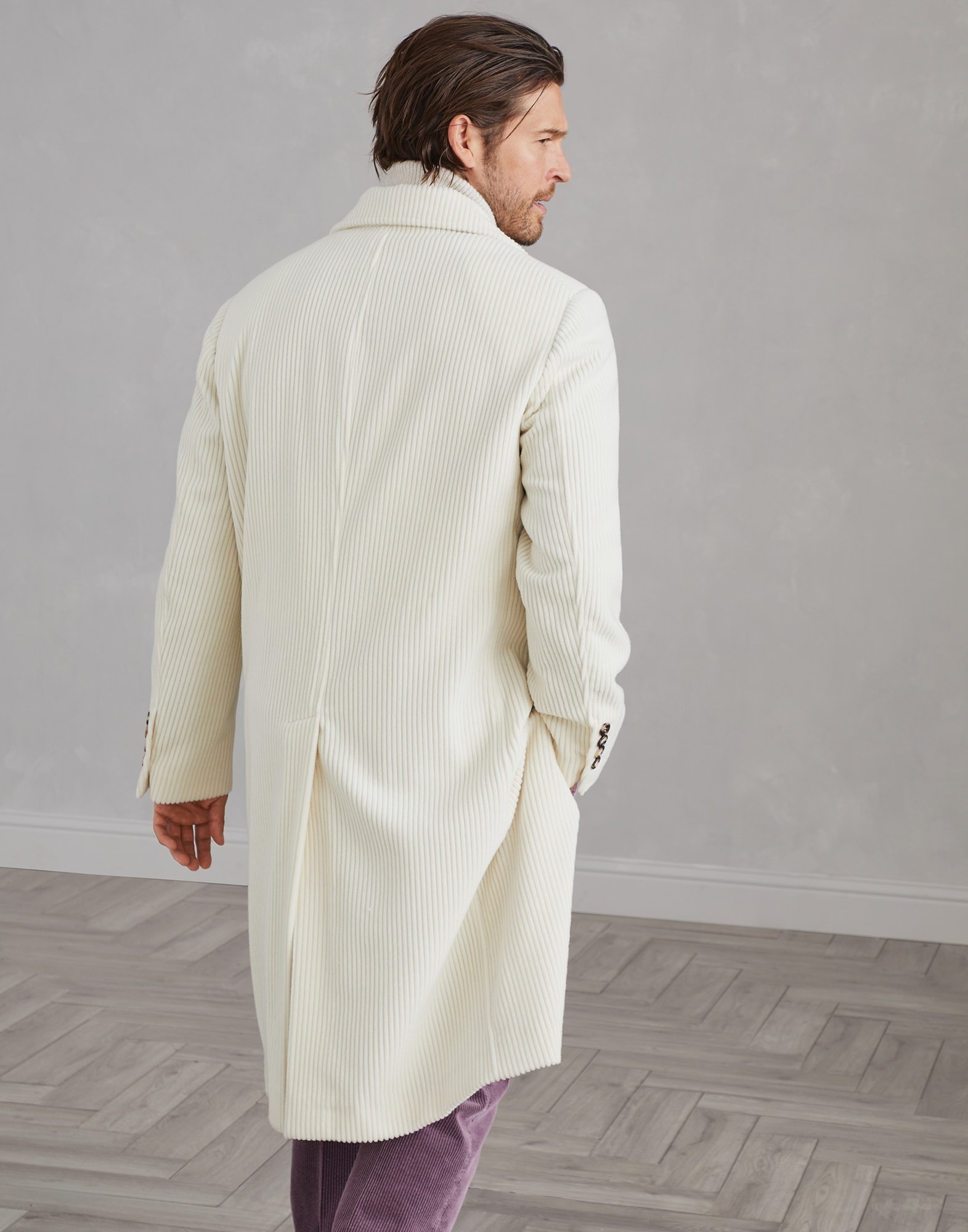 Cashmere wide wale corduroy coat - 2