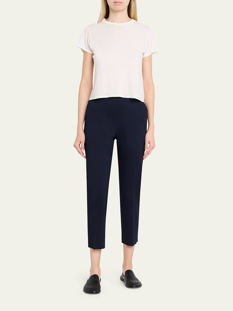 Theory Treeca Good Linen Cropped Pull-On Ankle Pants outlook