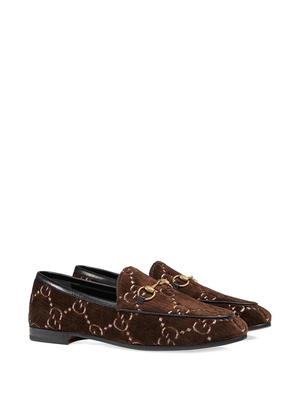 Brown Jordaan GG velvet loafers - 3