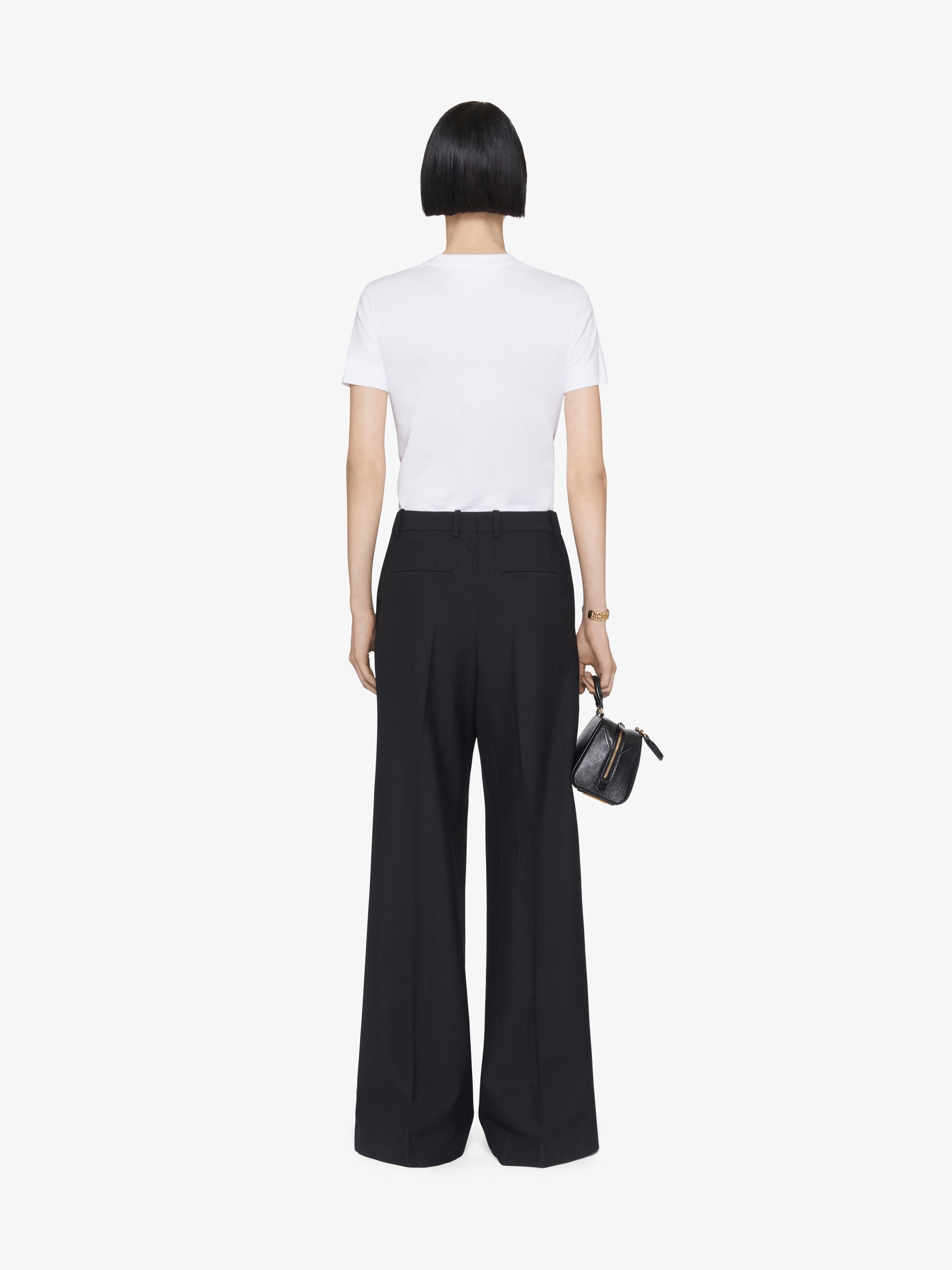 TAILORED PANTS IN WOOL WITH LUREX STRIPES - 4