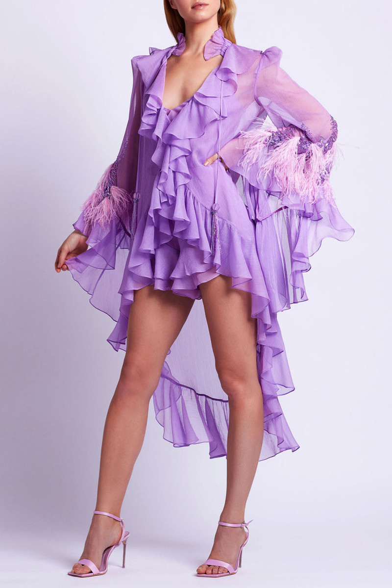 PatBO Chiffon Ruffle Shorts outlook