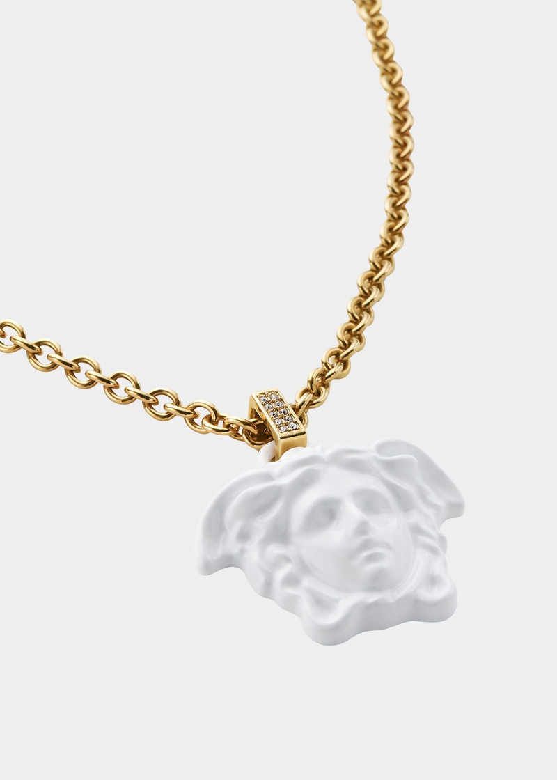 VERSACE Medusa Pendant Necklace, White outlook