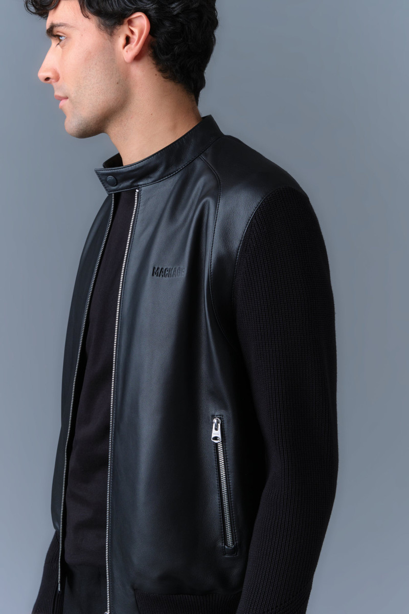 DOMINIC Knit Mixed-Media Jacket 5