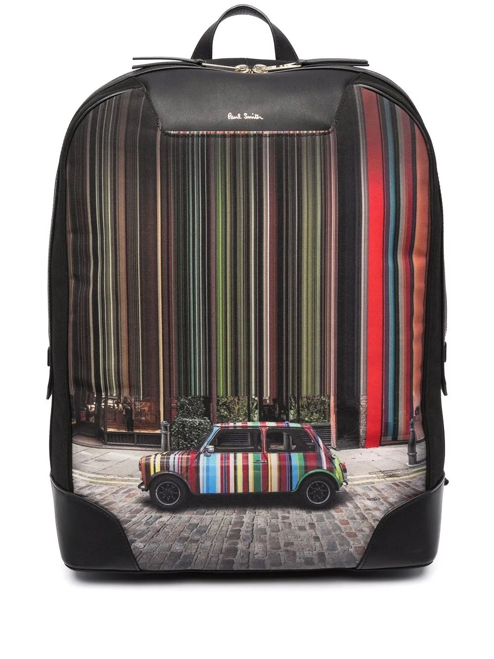 signature stripe-car print backpack - 1