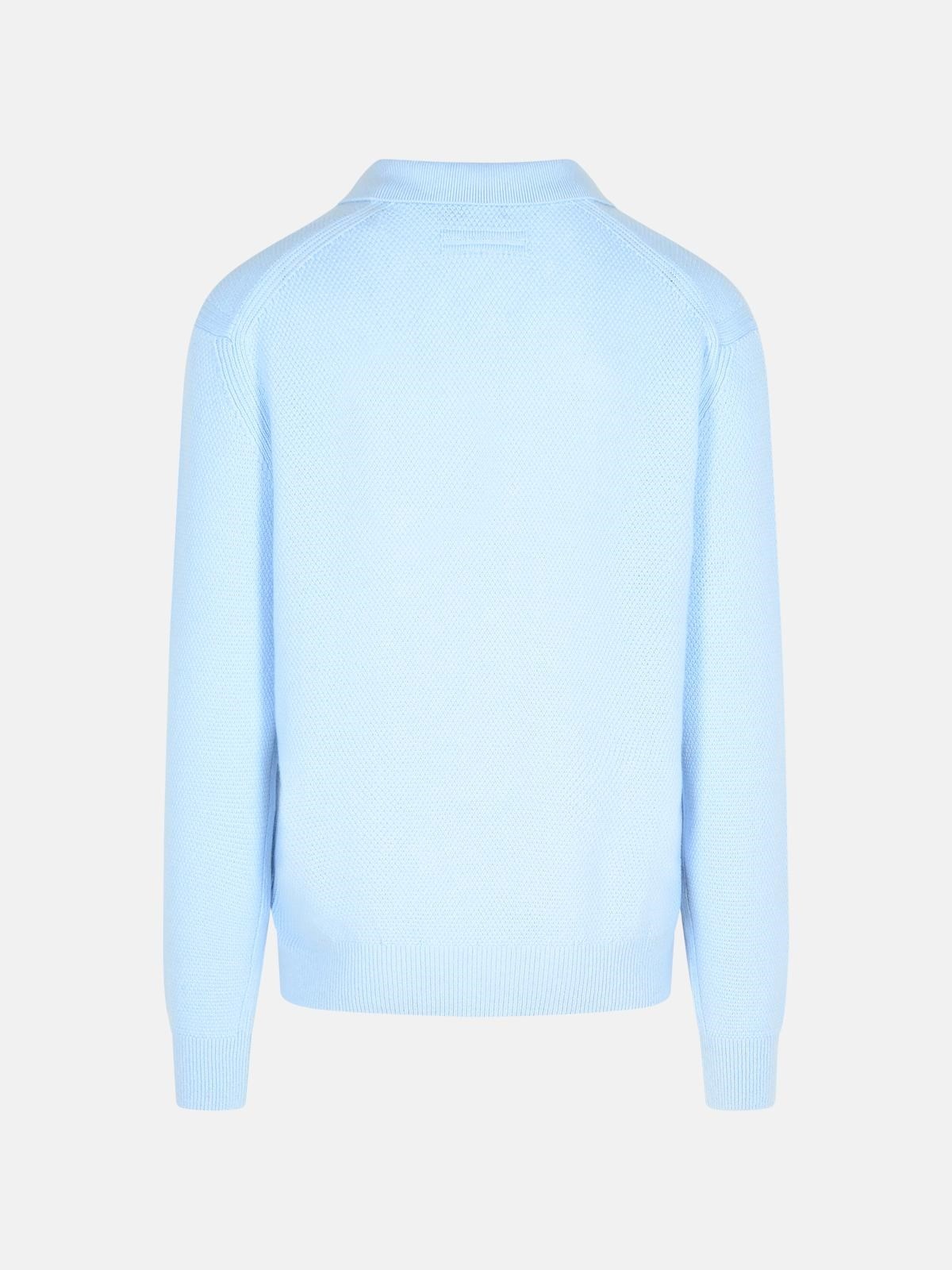 LIGHT BLUE CASHMERE SWEATER - 3