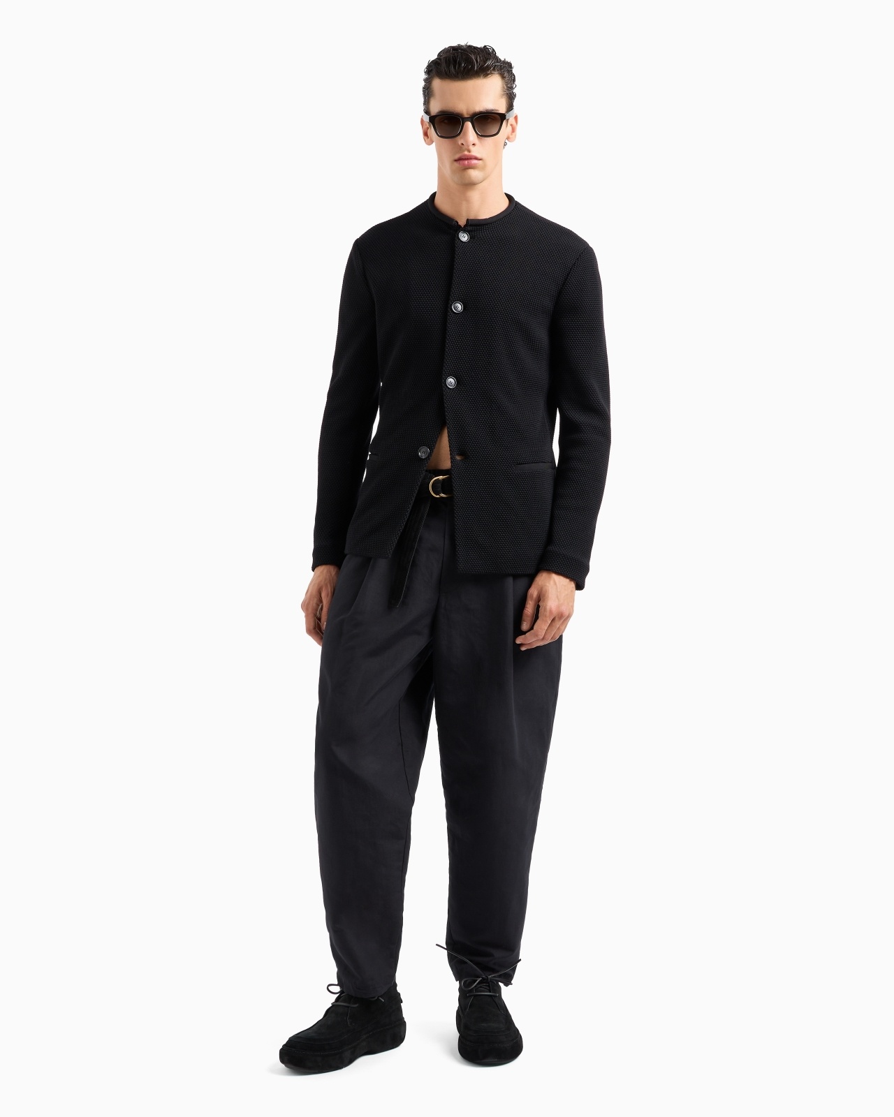 SINGLE-PLEAT COTTON AND LINEN TROUSERS - 4